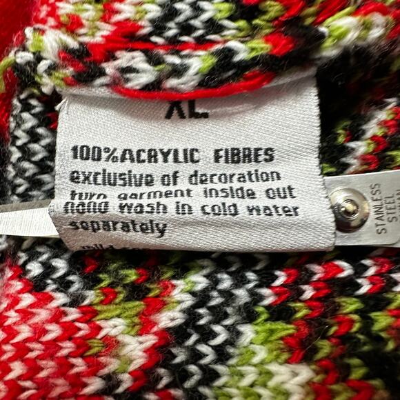 Ugly Christmas Cardigan Sweater Santa Snowman Bells Lights Gifts Womens XL - Picture 8 of 8